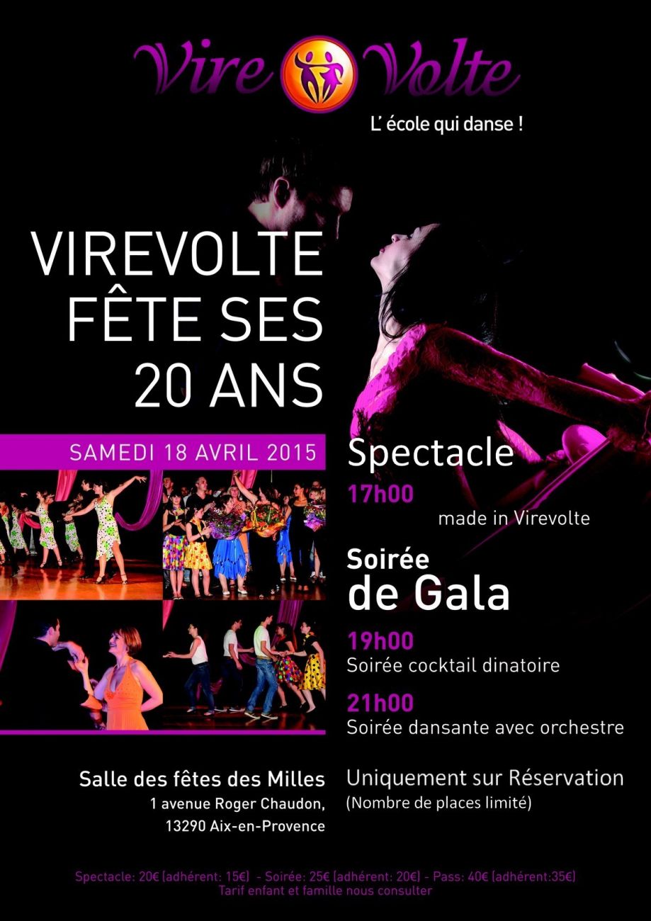 Gala Virevolte 20 ans spectacle soirée dansante à Aix Les Milles